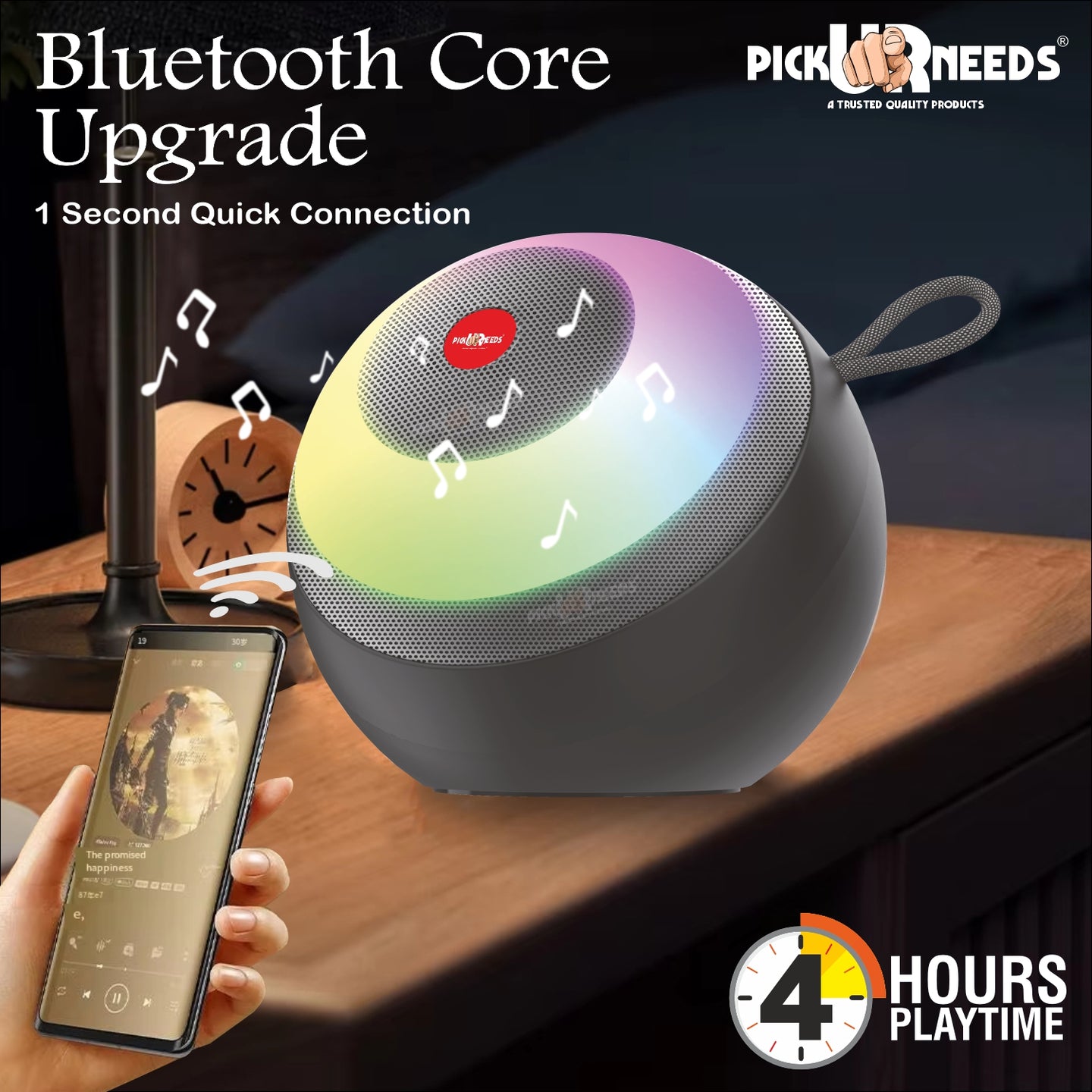 Pick Ur Needs Compact Rechargebale Wireless Speaker, RGB LED, 5W Bluetooth Speaker  (Blue)